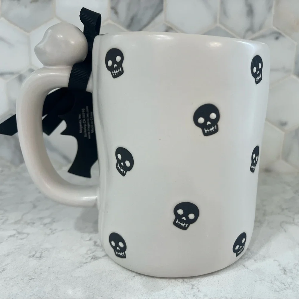 Rae Dunn 'Death Before Decaf’ Skeleton Mug NWT - Picture 3 of 6